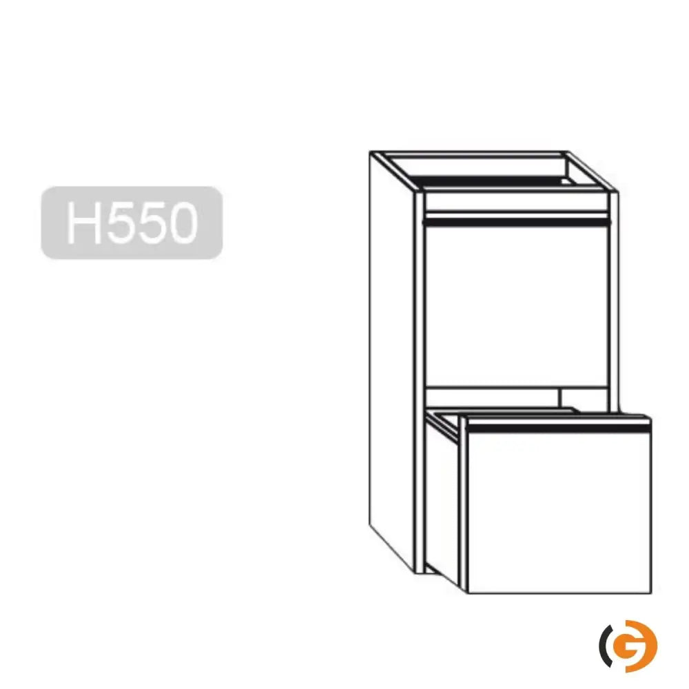 2 Çekmeceli Çekmece Bloğu PREMIUM - Tezgah altı modülü 400x560mm