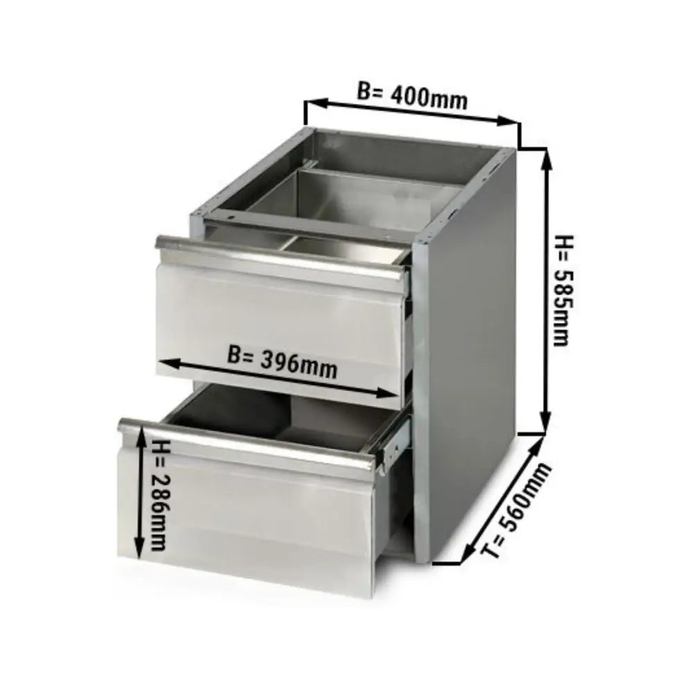 2 Çekmeceli Çekmece Bloğu PREMIUM - Tezgah altı modülü 400x560mm3