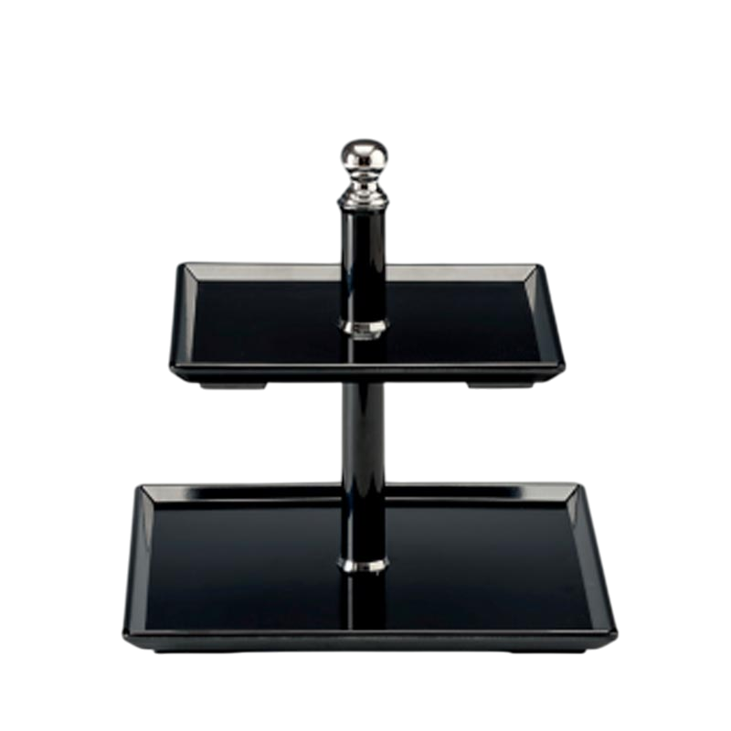 Zicco 2 Katlı Teşhir Standı, Melamin, 23 cm, Siyah