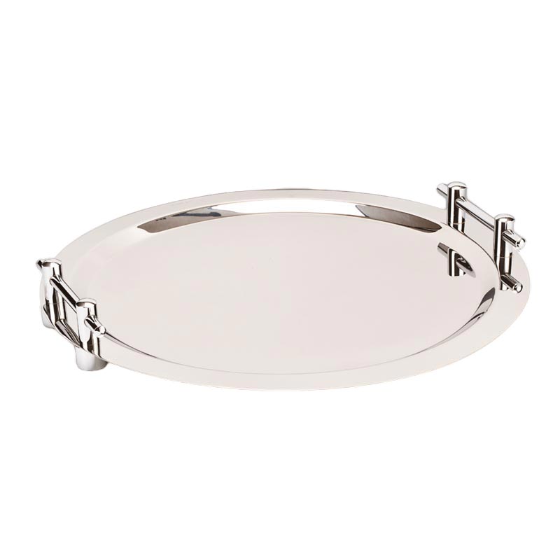 Zicco ZCP-075 Çelik Kulplu Yuvarlak Servis Tepsisi, 50 cm