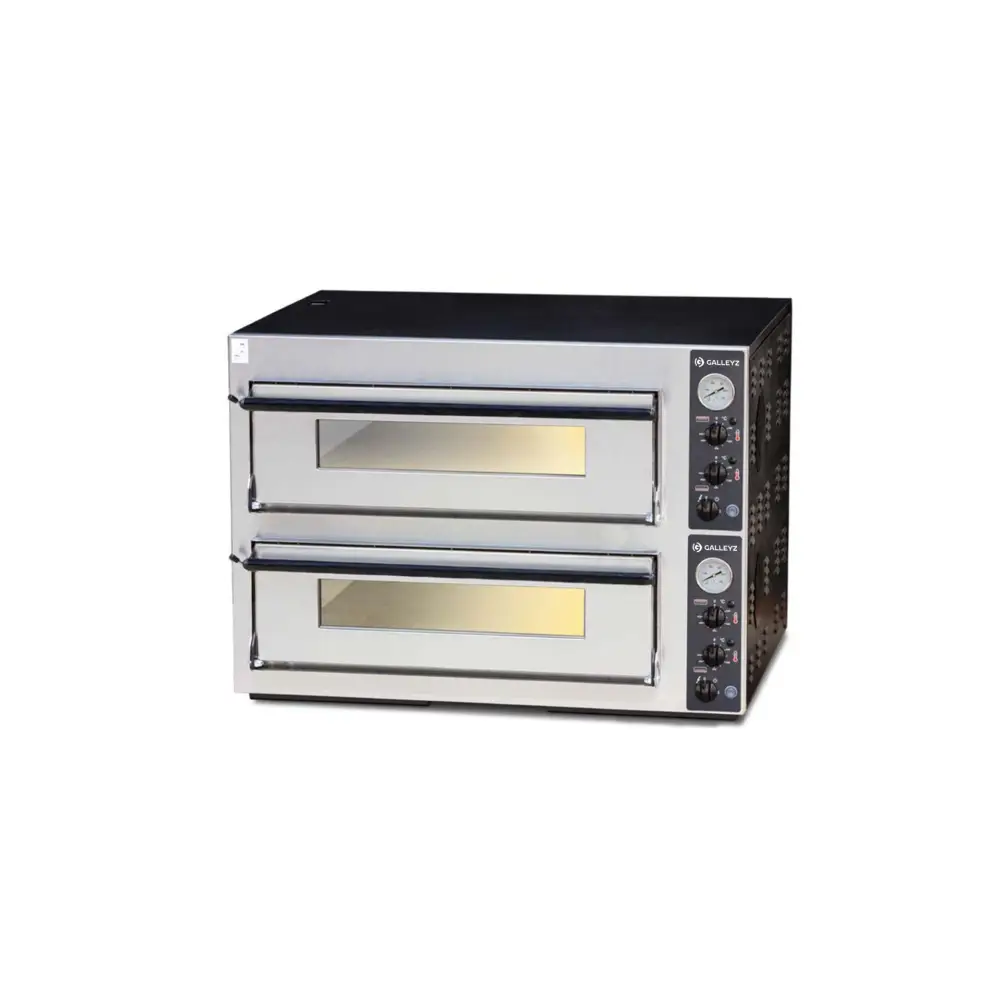Çift Katlı Elektrikli Pizza Fırını 6 + 6 x Ø33 Cm Kapasiteli