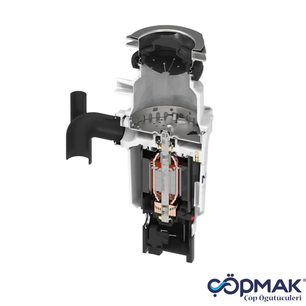 2hp Pnomatik Düğmeli çöp öğütücü biriminin kesit görünümü