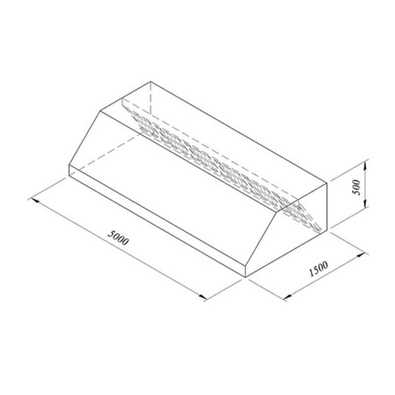 Öztiryakiler Duvar Tipi Filtreli Davlumbaz, 500x150 cm