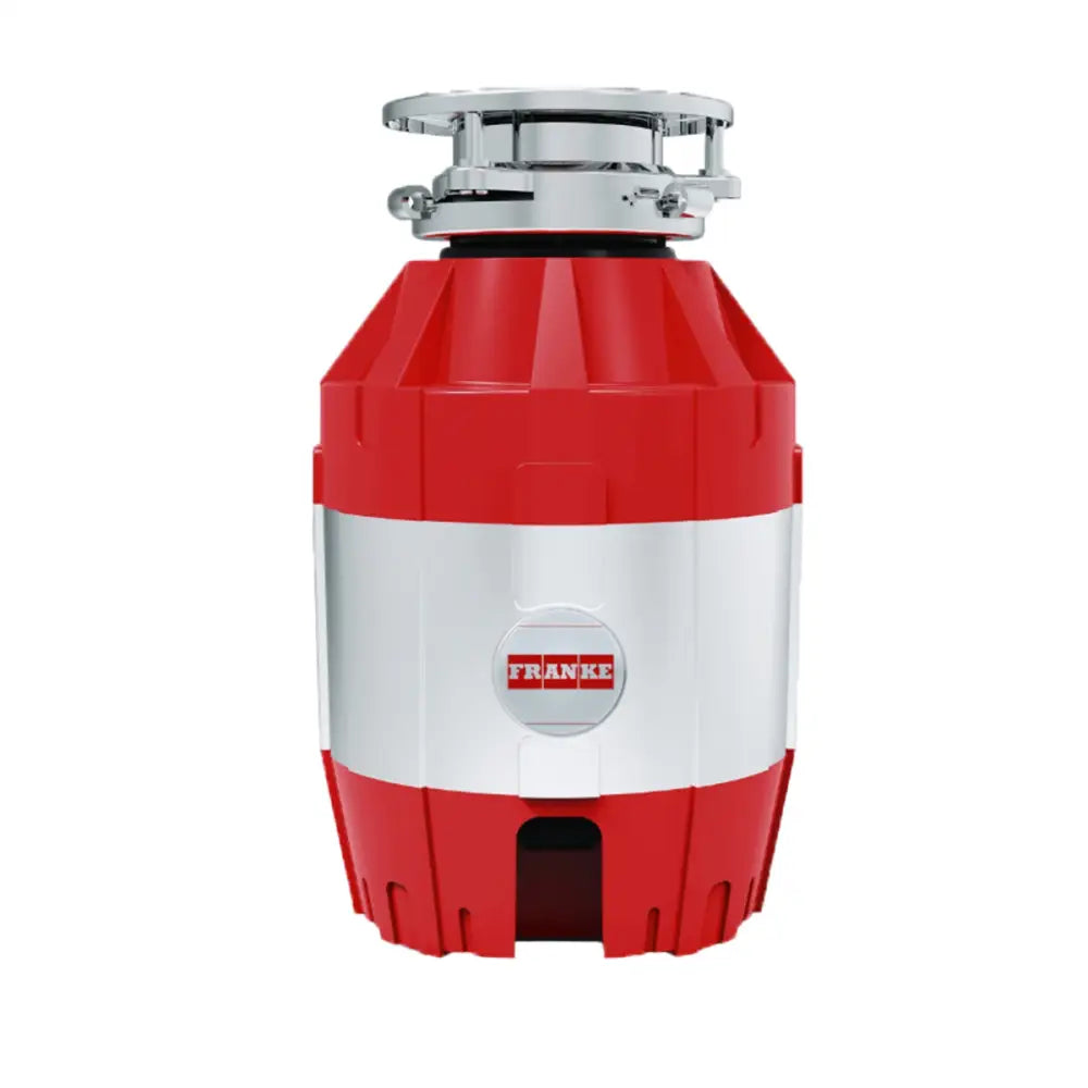 Franke T-75 Çöp Öğütücü ile kırmızı ve gümüş yeni çalıştırma düğmesi görüntüsü