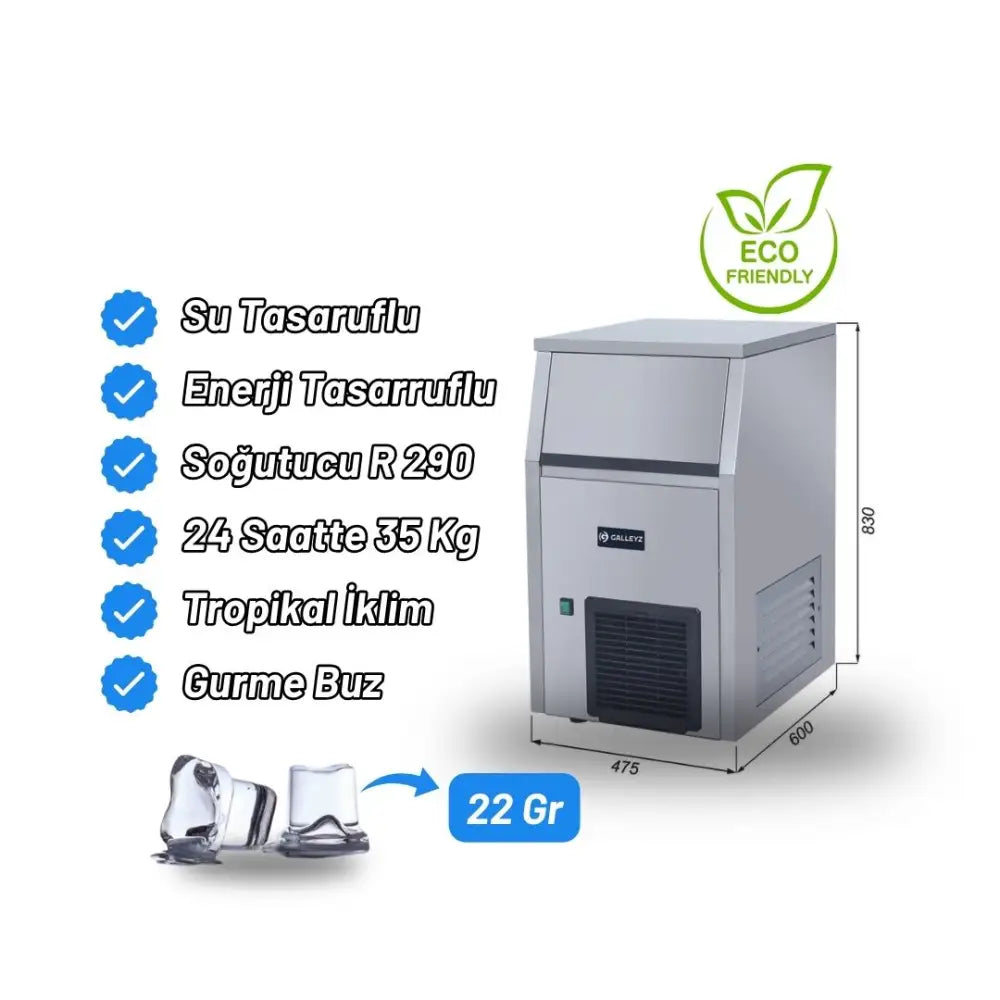 Galleyz İceinox 90 Kg Buz Makinesi İce90