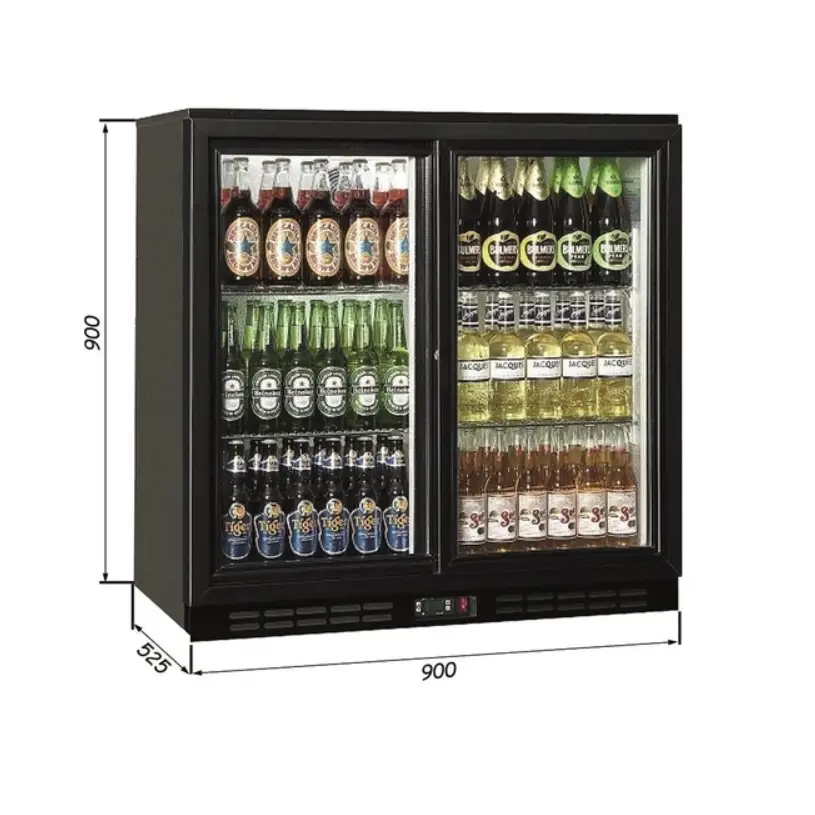 Galleyz Iceinox Bar Tipi Buzdolabı Çarpma Kapı 210 Lt 304 Çelik Kaliteli 2 Kapılı