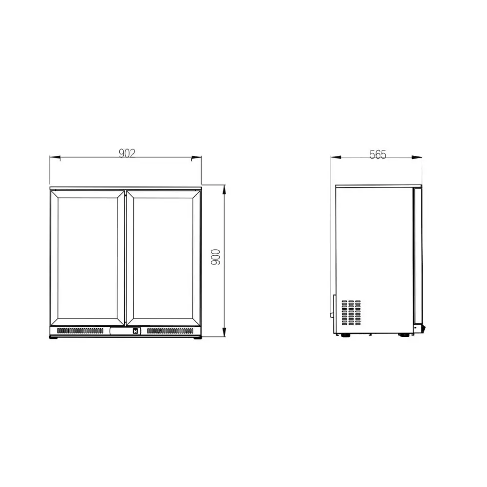 Galleyz İceinox Bar Tipi Buzdolapları - Çarpma 2 Kapılı- GBB 250