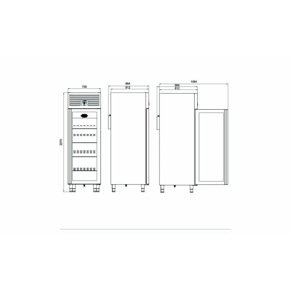 Dik Tip GN Dondurucu–1 Cam Kapılı–VTS 610 N CR VG