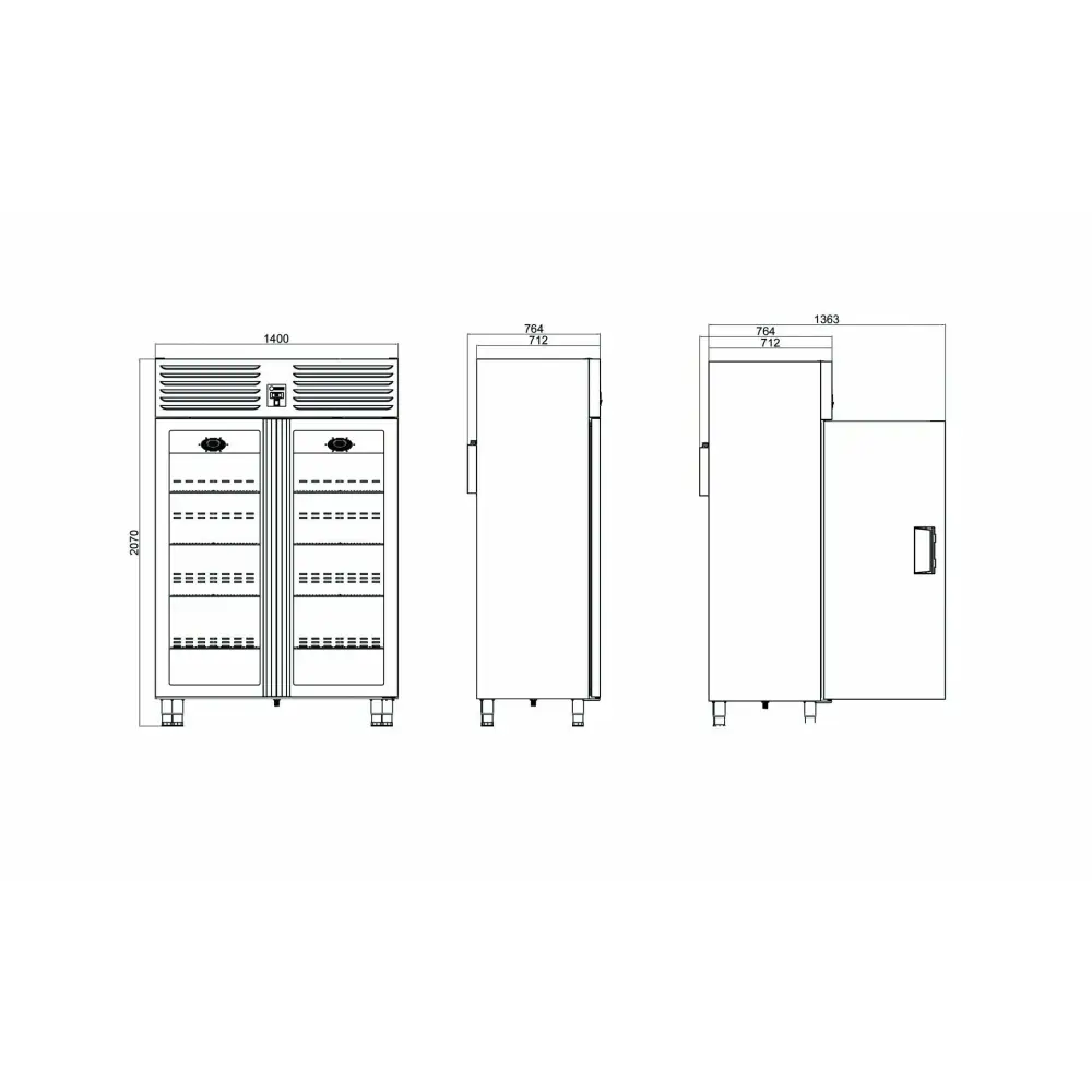 Dikey Tip Snack Dondurucu - 2 Cam Kapılı VT 1150 N-VG