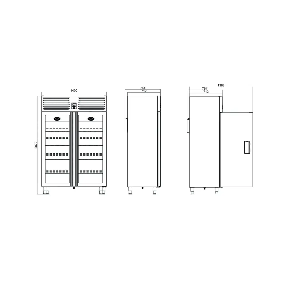 Dikey Tip Snack Dondurucu - 2 Cam Kapılı VTS 1150-VG