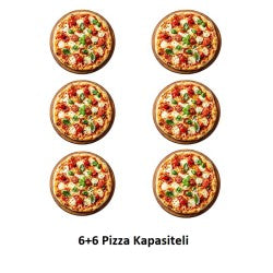 Karacasan 30 cm x 6+6 Pizza Kapasiteli Çift Katlı Dijital Pizza Fırını, Elektrikli