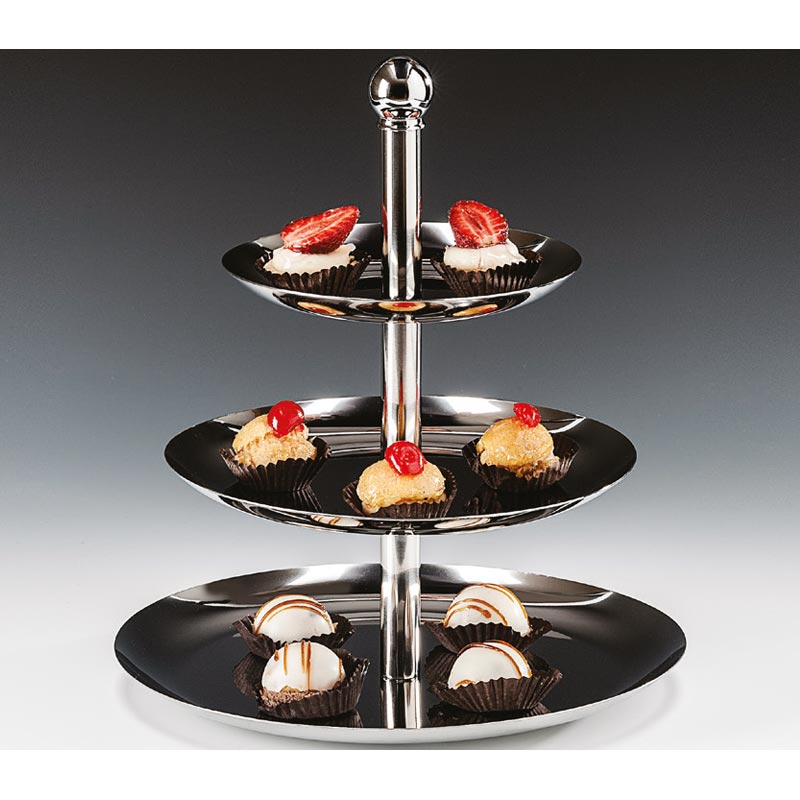 Zicco OMD-354 3 Katlı Teşhir Standı, 16x21x26x30 cm, Gümüş