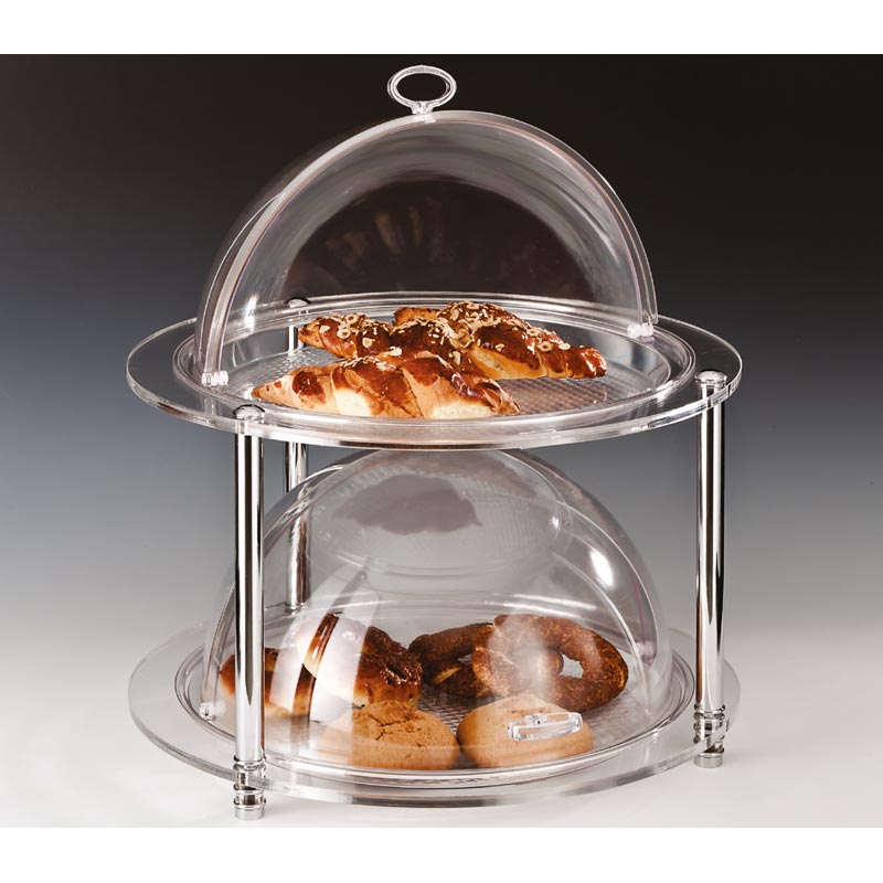 Zicco ZCP-185 Rolltop Kapaklı Polikarbon Teşhir Standı, 2 Katlı, 49.5x h:54 cm