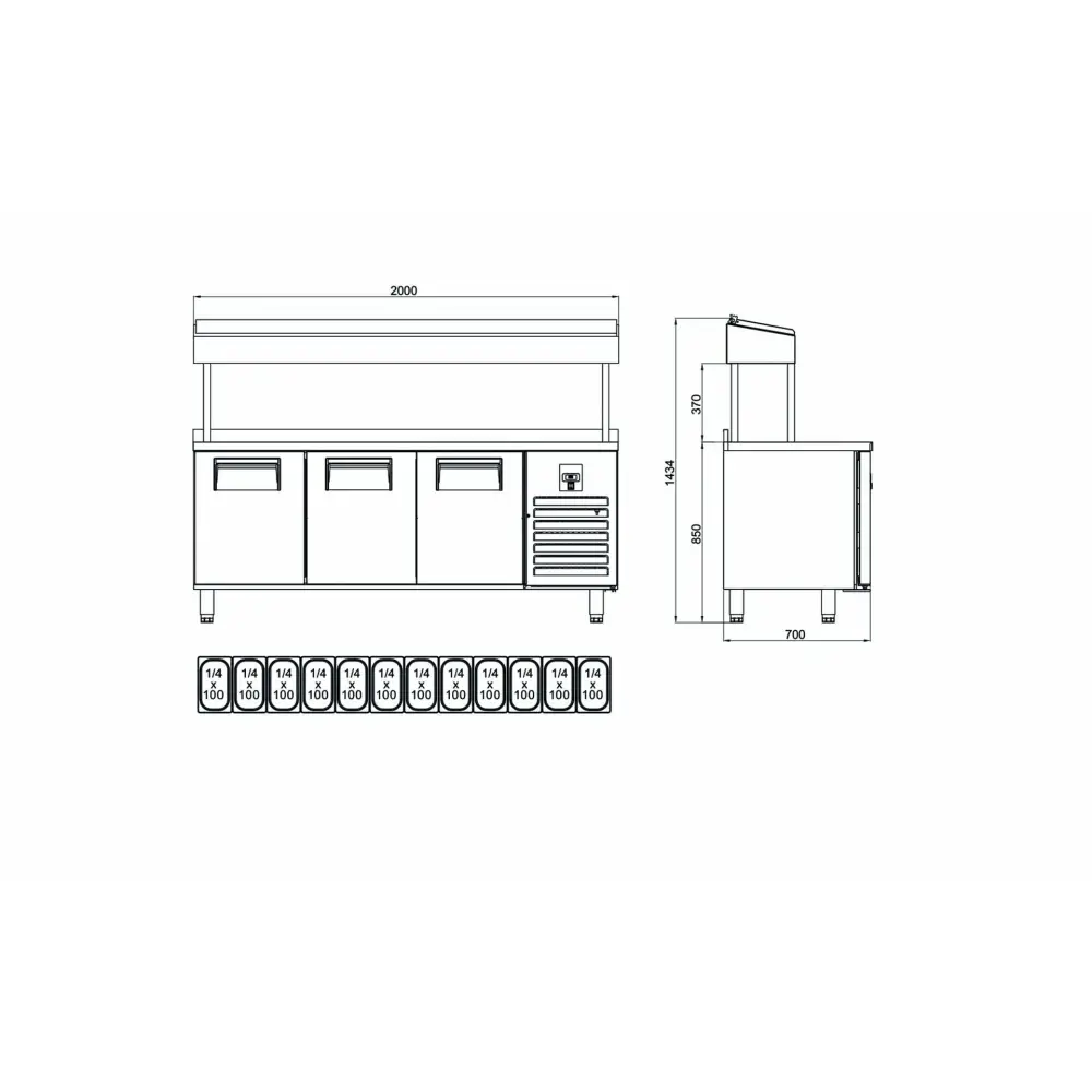 Make Up Buzdolabı - 3 Kapılı - PTS-H 440 CR