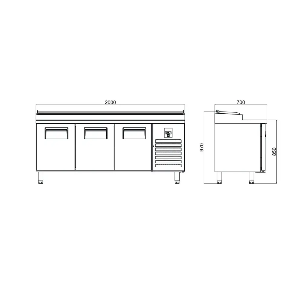Make Up Buzdolapları - 3 Kapılı -Kısa-PTS-L 515 CR