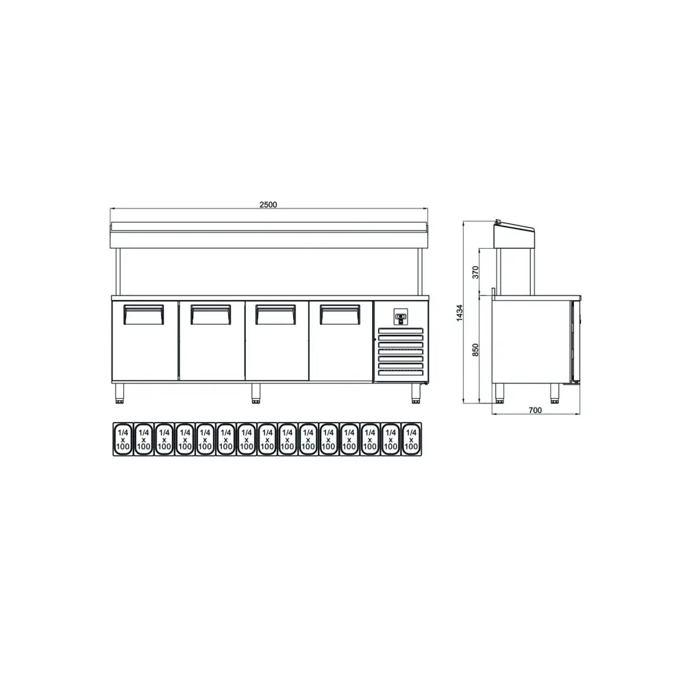 Make Up Buzdolapları - 4 Kapılı Yüksek- PTS-H 560 CR