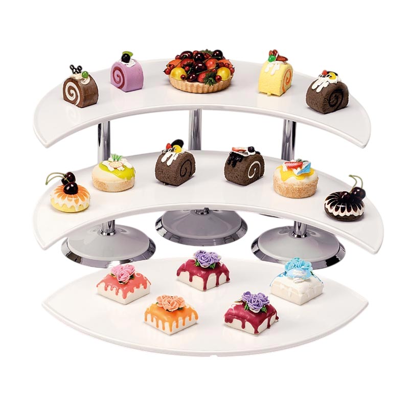 Zicco ZCP-700 Melamin Tepsili Teşhir Standı, 3 Katlı, 59x80x21 cm, Beyaz