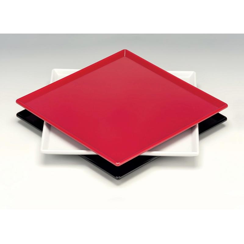 Zicco K-2043 Melamin Kare Teşhir Tabağı, 25x25 cm, Kırmızı