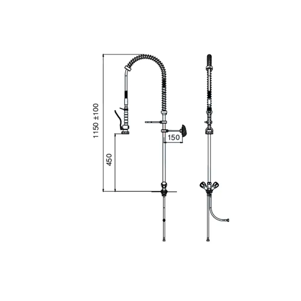 Ön Yıkama Duş Ünitesi Tezgaha Monte