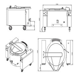Öztiryakiler 900 Seri OKTGID 150 İndirekt Devrilir Kaynatma Tenceresi, 150 L, Gazlı