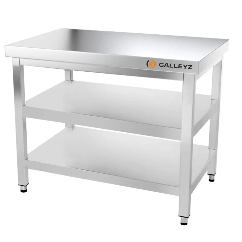 Paslanmaz Çelik Çalışma Tezgahı PREMIUM - 1400x600mm - Alt ve Ara Raflı