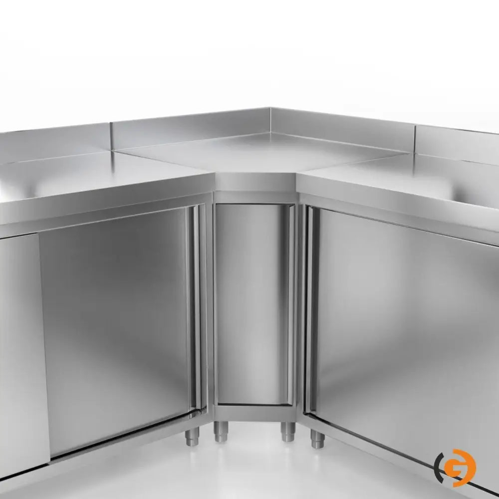 Paslanmaz Çelik Dolaplı Çalışma Tezgahı ECO -1000x600mm - Sürgü Kapılı