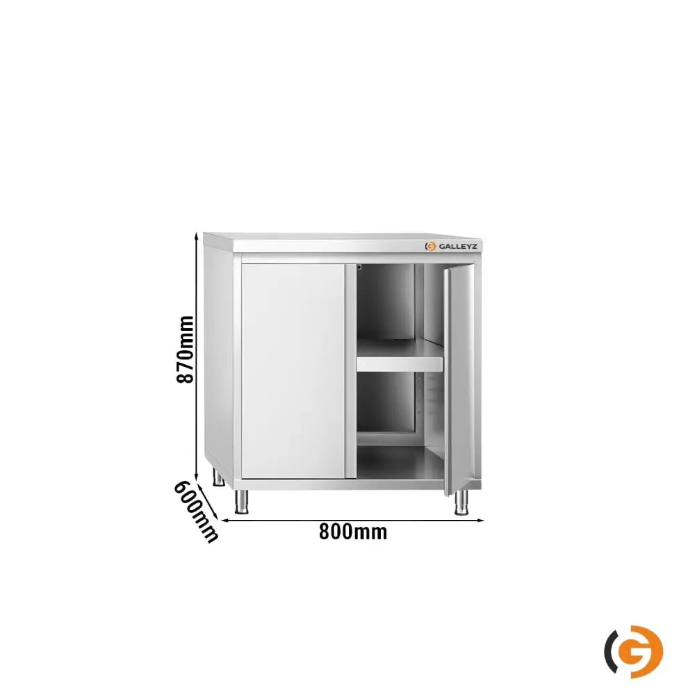 Paslanmaz Çelik Dolaplı Hazırlık Tezgahı PREMIUM - 1000x600 mm - Sürgü Kapılı