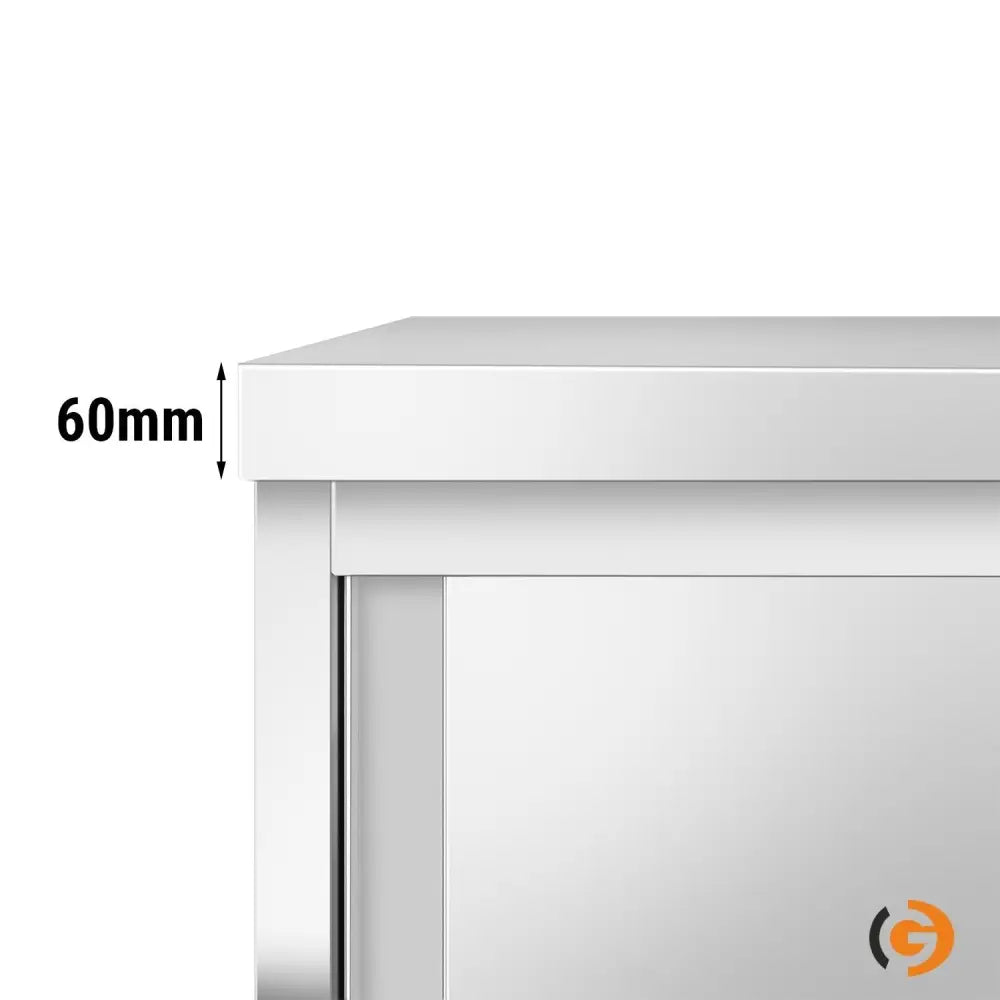 Paslanmaz Çelik Dolaplı Hazırlık Tezgahı PREMIUM - 1000x600 mm - Sürgü Kapılı