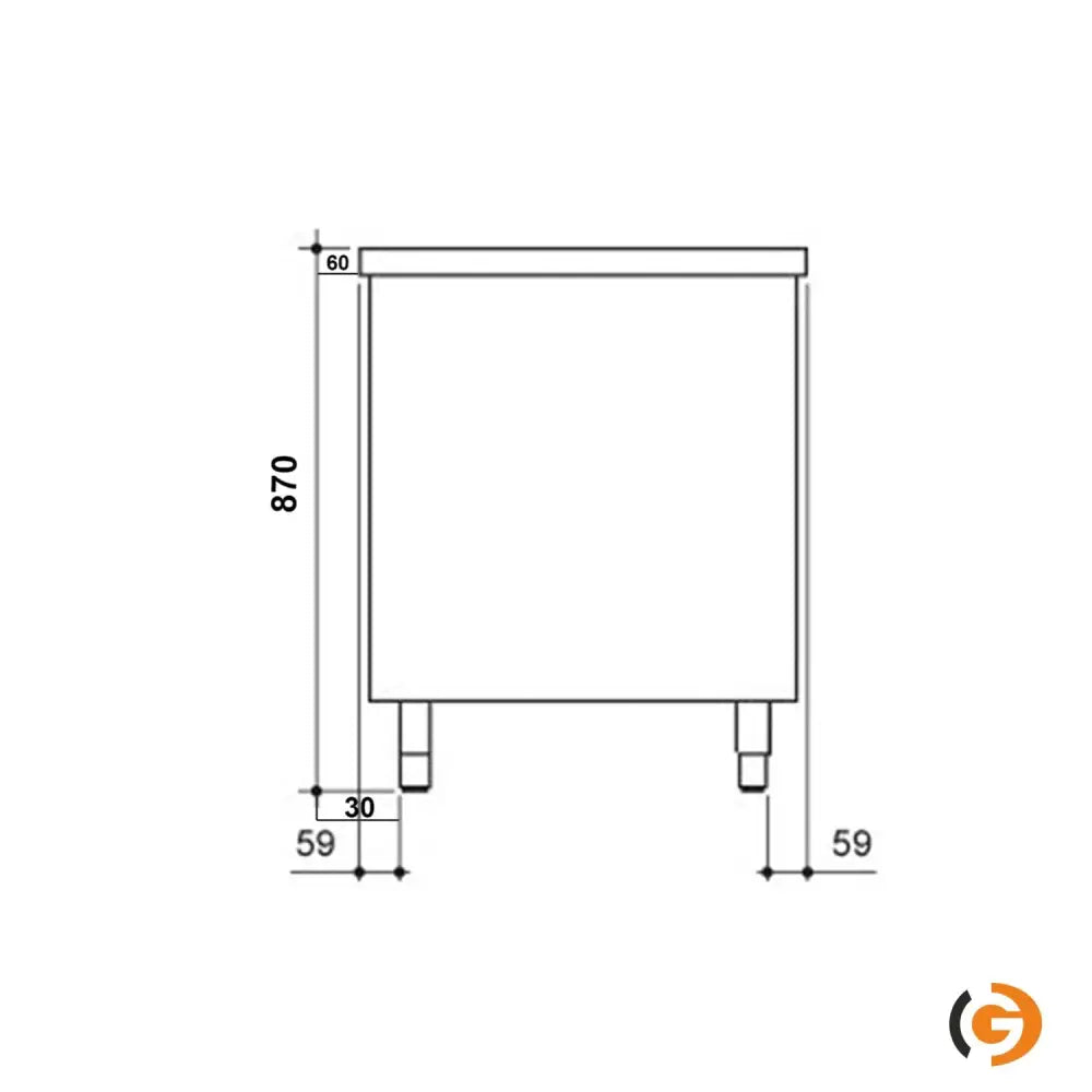 Paslanmaz Çelik Dolaplı Hazırlık Tezgahı PREMIUM - 800x600 mm