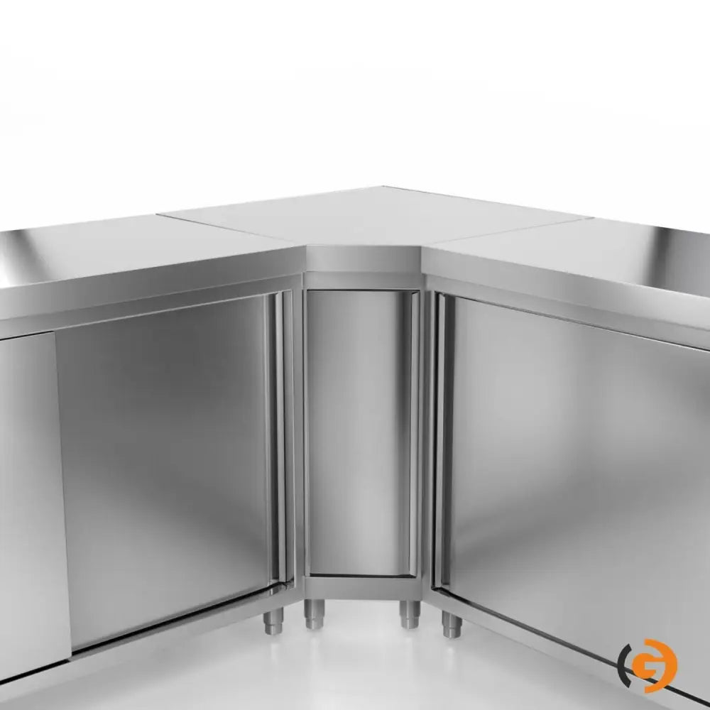 Paslanmaz Çelik Dolaplı Hazırlık Tezgahı PREMIUM - 1000x600 mm - Sürgü Kapılı