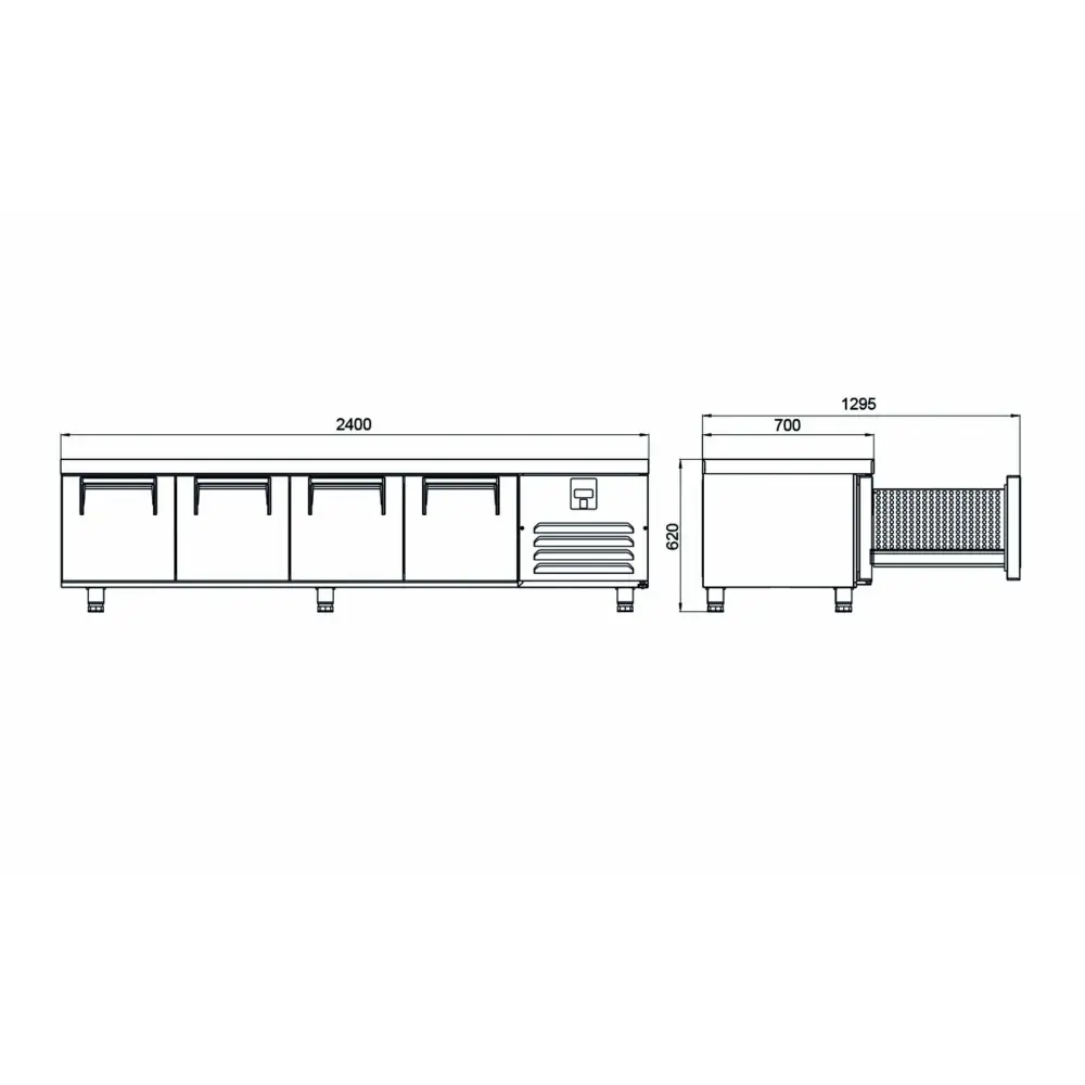 Pişirici Altı Buzdolabı - 4 Kapılı-UTS 450