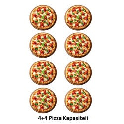 Öztiryakiler 25 cm x 4+4 Pizza Kapasiteli Çift Katlı Pizza Fırını, Elektrikli