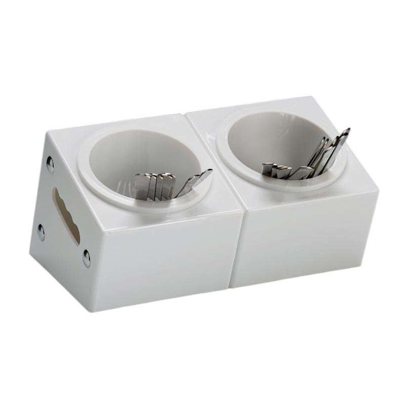 Zicco ZCP-341 Polikarbon Çatal Kaşık Standı, 2 Gözlü, 33x18x18 cm, Beyaz