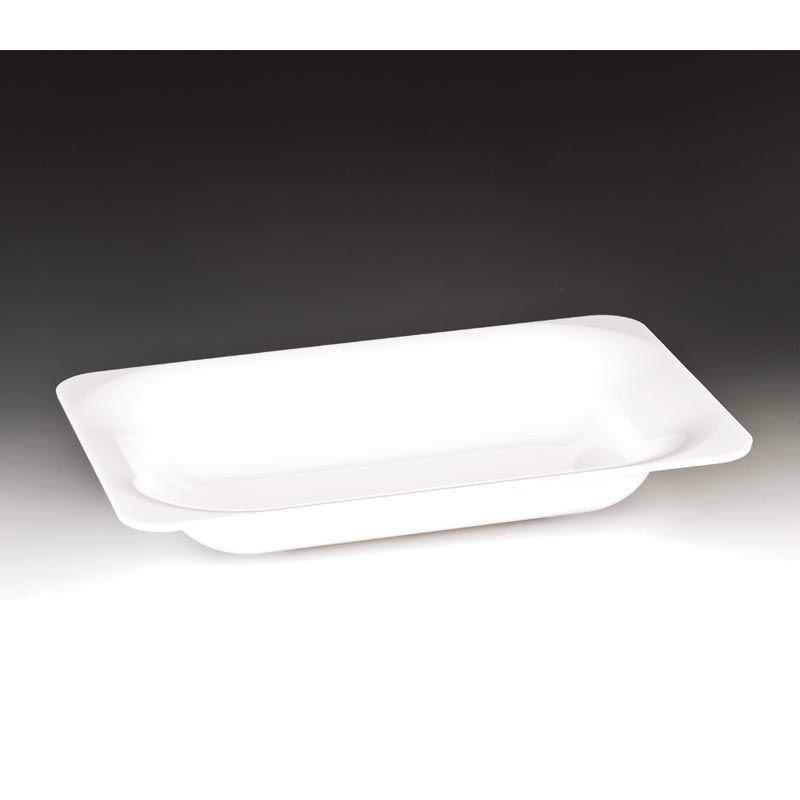 Zicco ZCP-298 Polikarbon Dikdörtgen Teşhir Tabağı, 40x26x6.5 cm, Beyaz