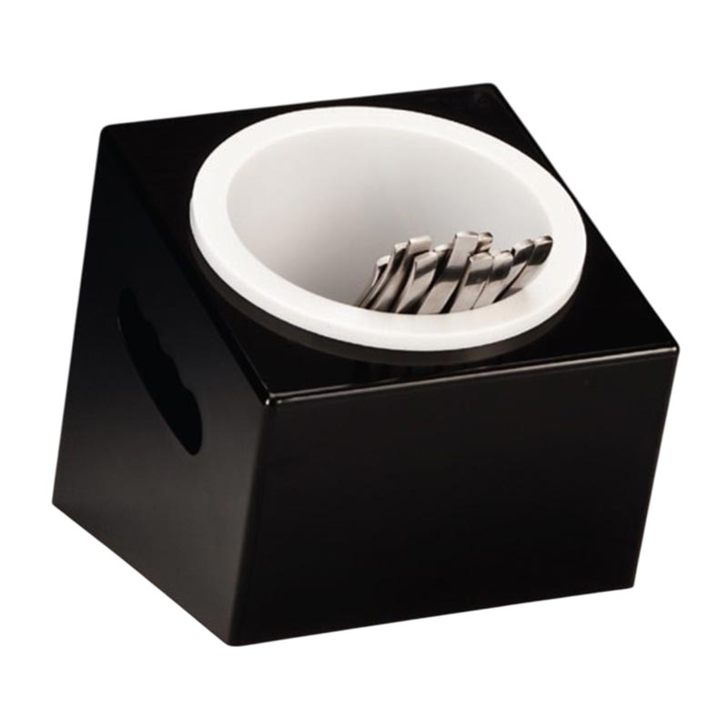 Zicco ZCP-414 Polikarbon Çatal Kaşık Standı, 16.5x18x15 cm, Siyah