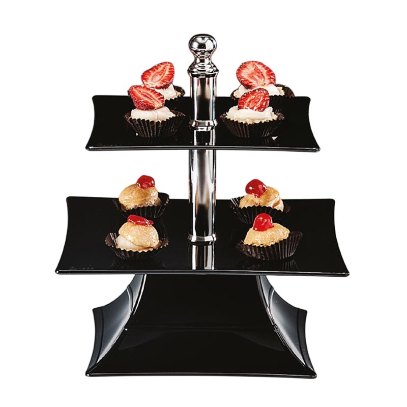 Zicco ZCP-630 Polikarbon Teşhir Standı, 2 Katlı, 24 cm, Siyah