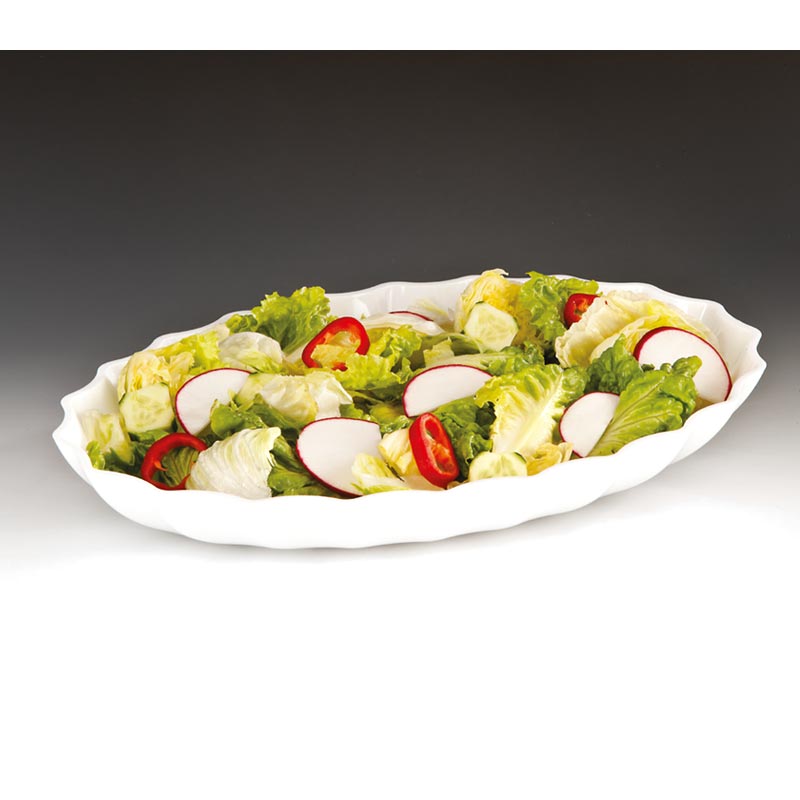 Zicco ZCP-296 Polikarbon Oval Teşhir Tabağı, 41.5x29.5x5.5 cm, Beyaz