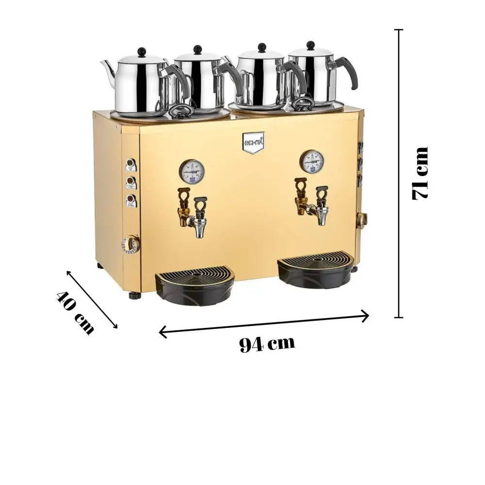 Remta DE13S 4 Demlikli Jumbo Çay Makinesi 46 lt (Şamandıralı)