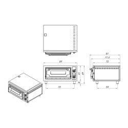 Remta S17 4'lü Pizza Fırını, 62x62 cm, Elektrikli