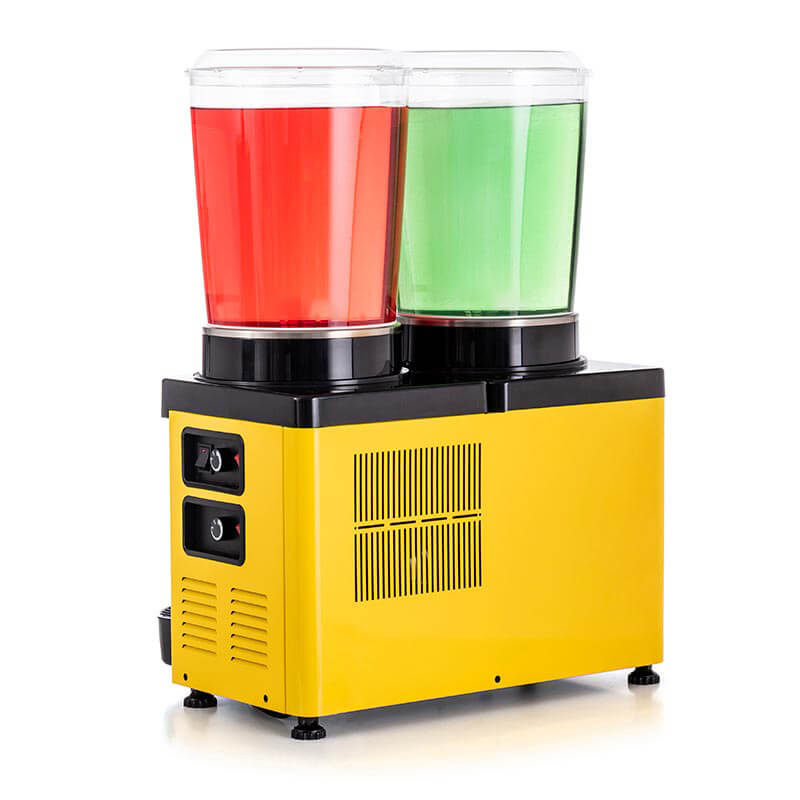 Samixir SS20 Twin Panaromik Fıskiyeli Soğuk İçecek Dispenseri, 10 L+10 L, Sarı