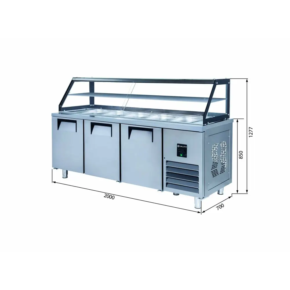 Servis Buzdolabı - 3 Kapılı - Camlı STS-G 515