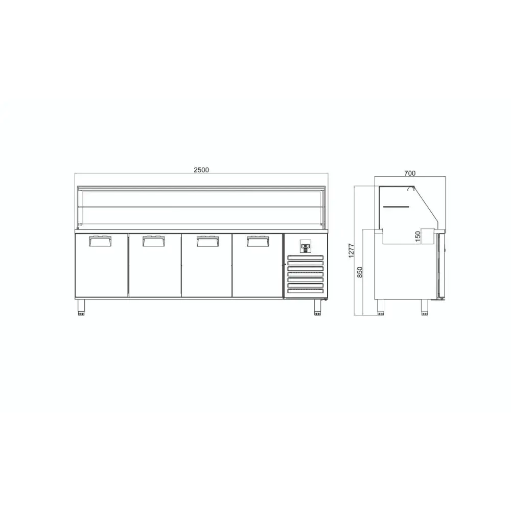 Servis Buzdolabı - 4 Kapılı - STS-650 CR