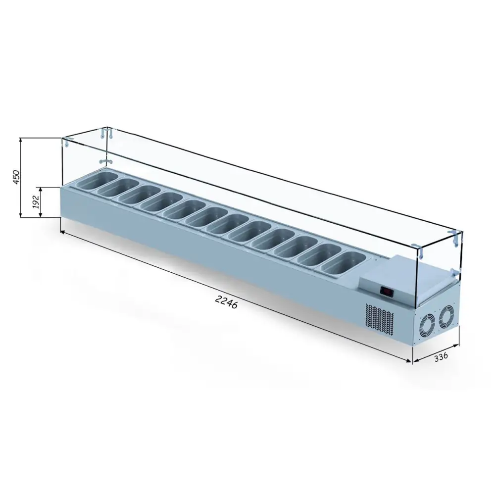 Set Üstü Saladbar - Cam Kapak - VTP 225 PL