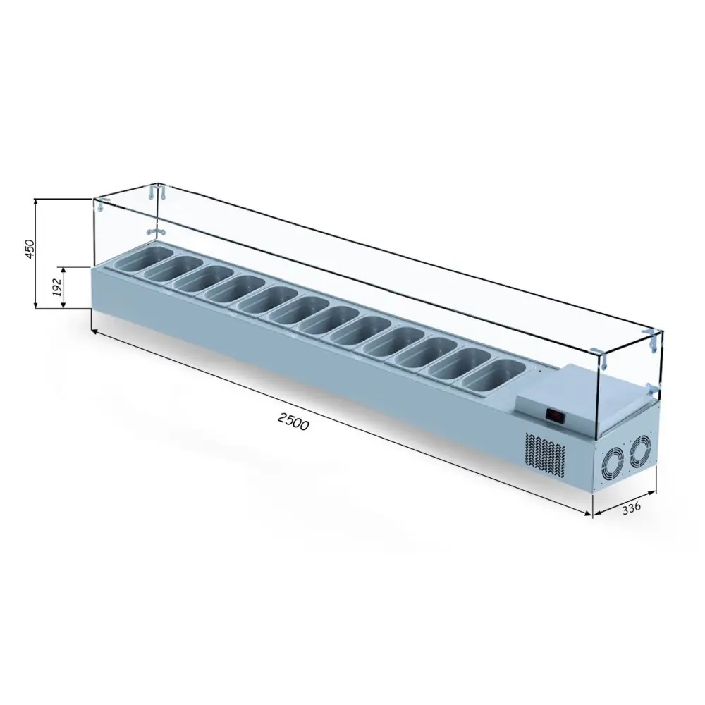 Set Üstü Saladbar - Cam Kapak - VTP 250 GL Küvet