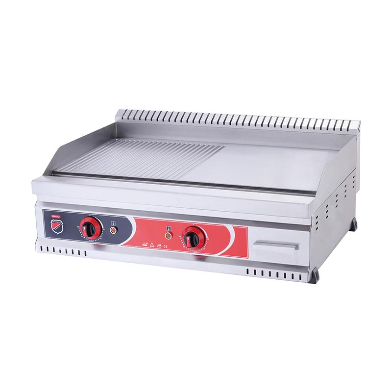 SilverInox PGE-80-Y 600 Seri Yarı Oluklu Izgara, 80x80 cm, Elektrikli