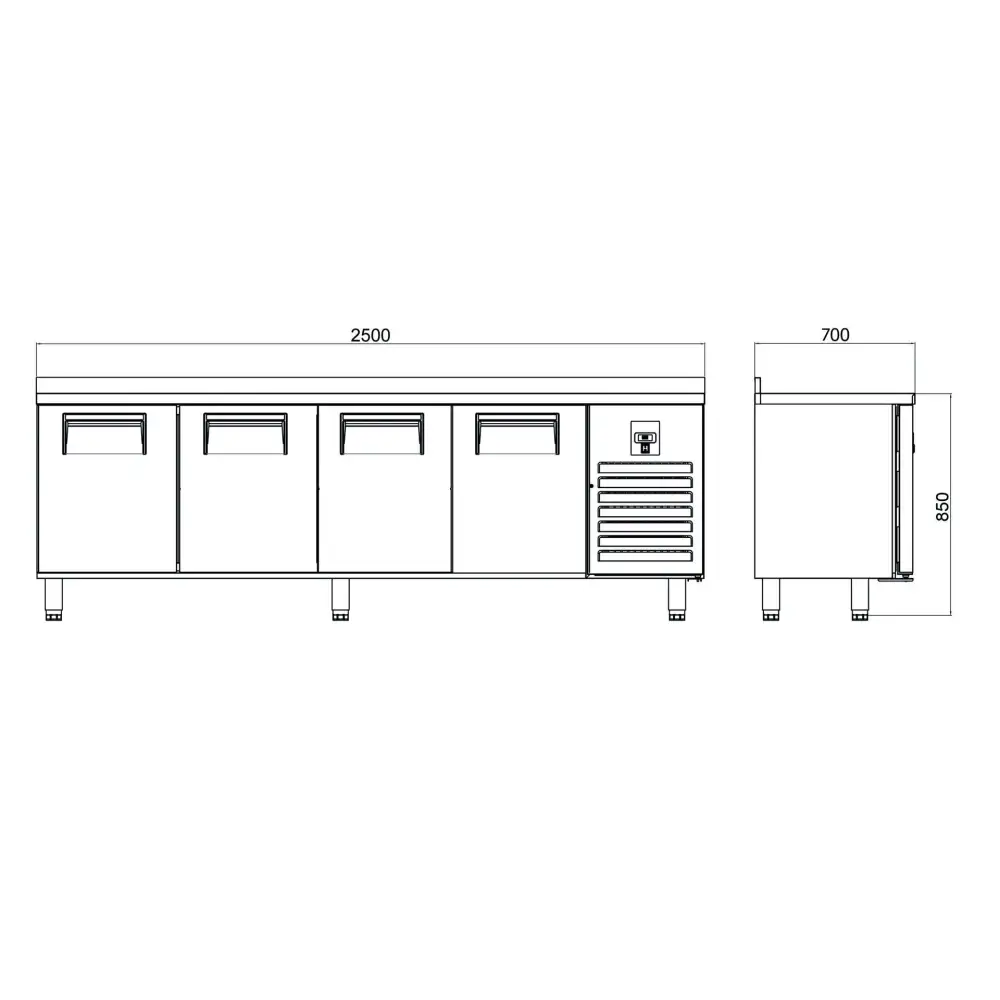 Tezgah Tip GN No Frost - 4 Kapılı - CTS 650 N