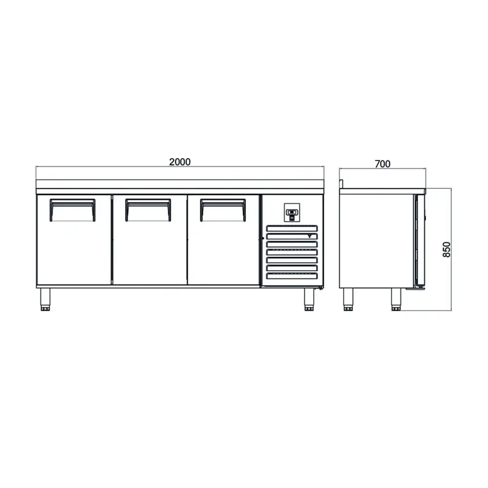 Tezgah Tip Patiseri Buzdolabı-3 Kapılı-CTS-T 600 CR