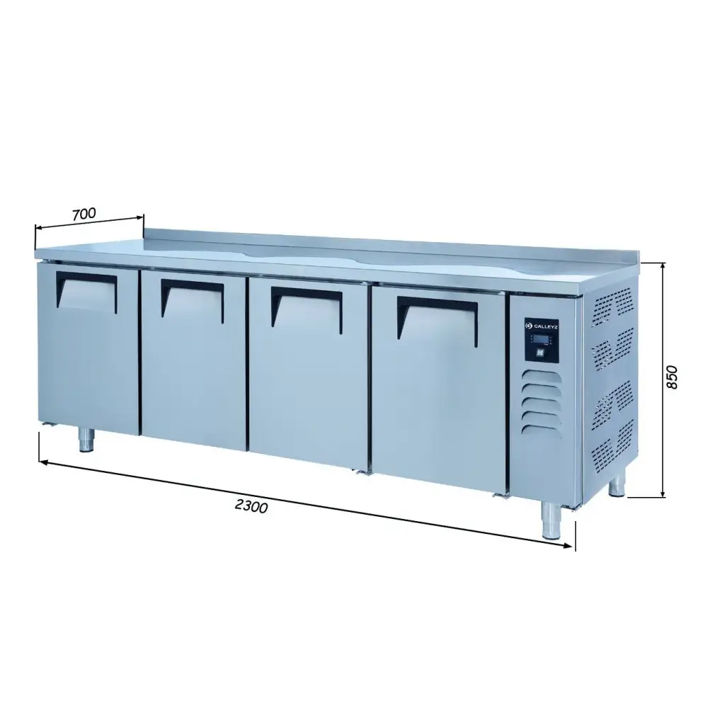 Tezgah Tip Slim Buzdolabı - 4 Kapılı - 230x70x85 Cm