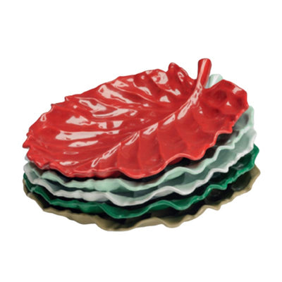 Zicco K-2700 Melamin Yaprak Model Küçük Teşhir Tabağı, 31x24 cm, Mavi