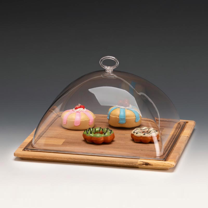 Zicco ZCP-786 Polikarbon Kare Kapaklı Muhafaza Kabı, 34x34x16 cm, Ahşap